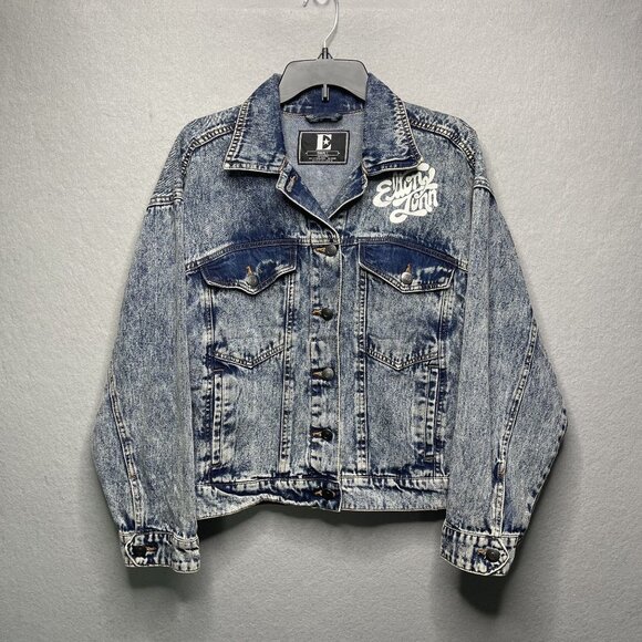 E Jackets & Blazers - Elton John Womens Acid Wash Denim Jean Jacket S Authentic Merch